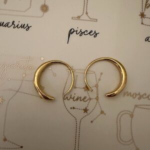 Gold Crescent Hoop Earrings